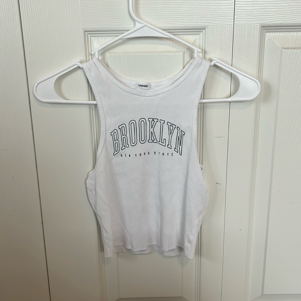 Garage White Crop Top